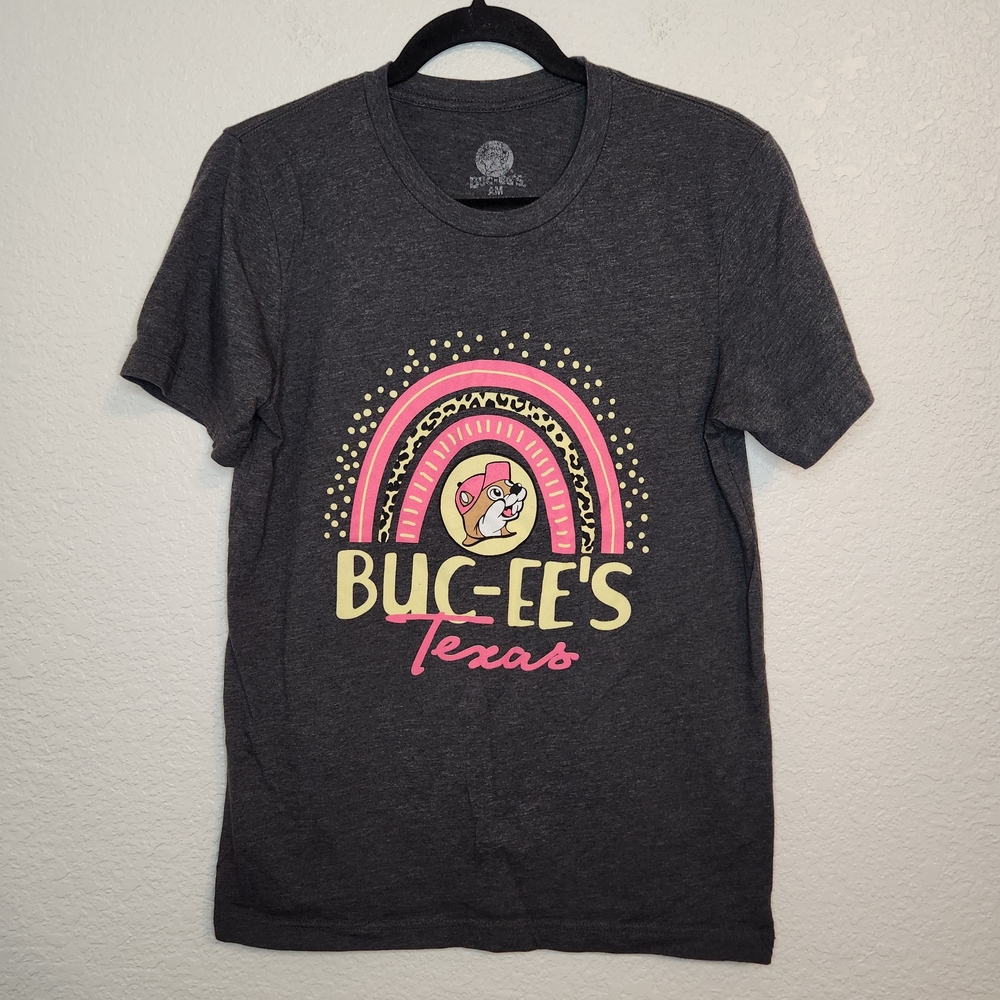 Buc-ee's Texas Pink Logo Soft T Shirt Grey Size Adult M - Picture 5 of 9